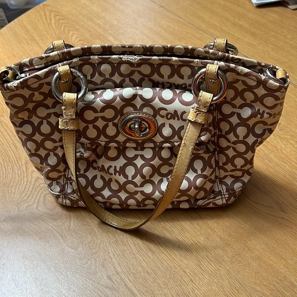 Cream and brown C’s mini purse - Picture 1 of 14